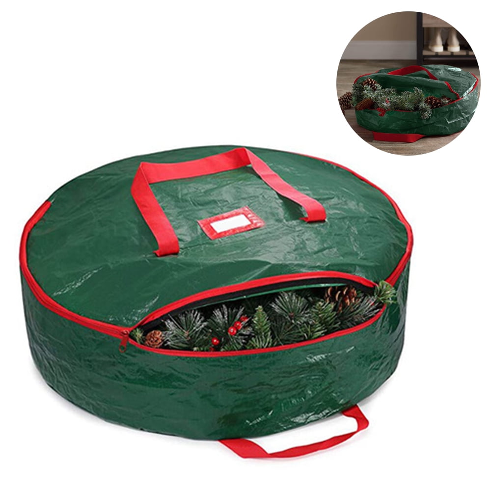Wreath Storage Container Bag Round Garland Holiday Container Zippered