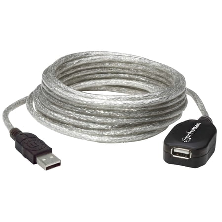 UPC: 0766623519779 | Manhattan Hi-Speed USB 2.0 Active Extension Cable – Daisy-Chainable  A Male / A Female  16 ft.