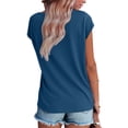 thumbnail image 2 of Fantaslook Lace Womens Blouses Cap Sleeve V Neck T Shirts for Women Summer Casual Tops, 2 of 9