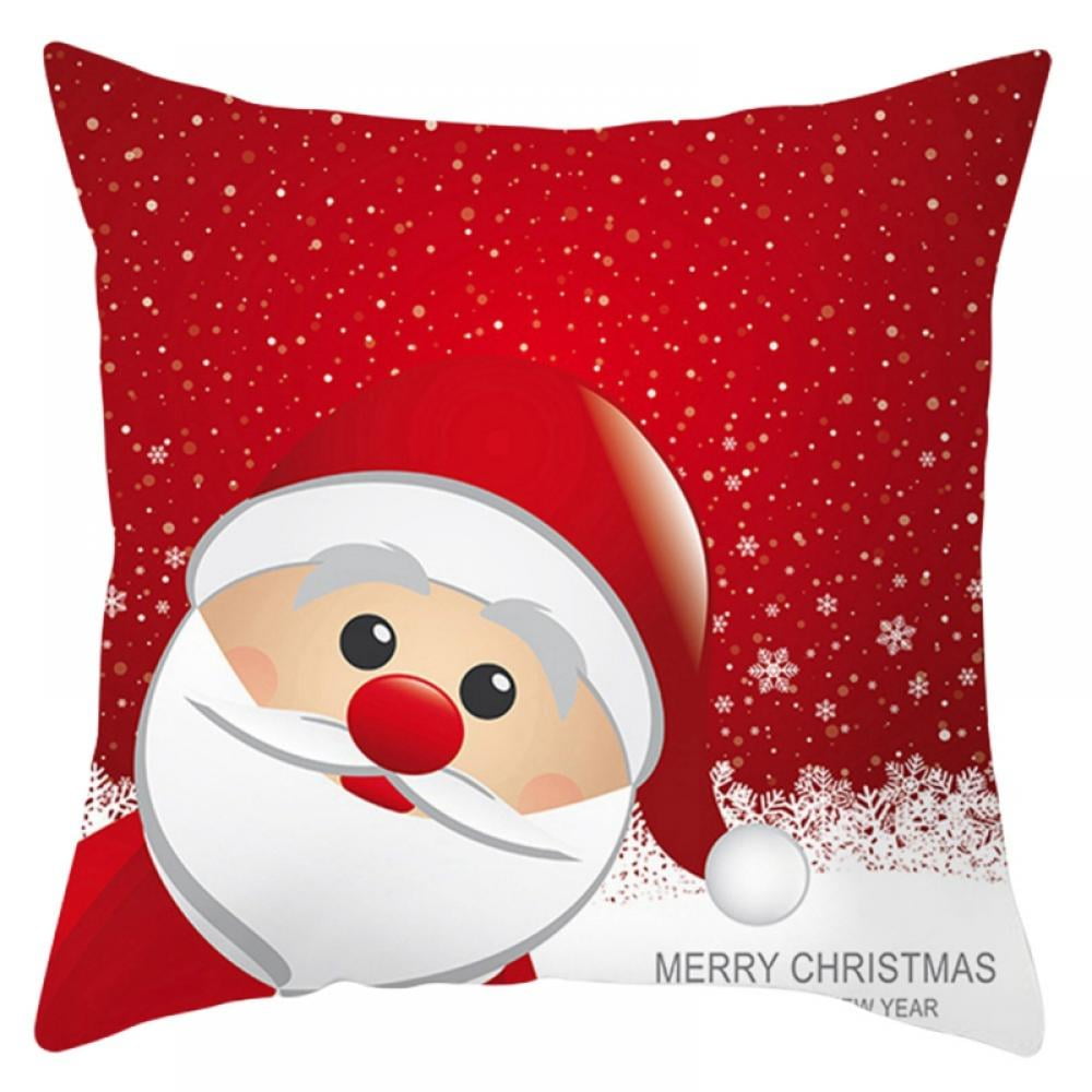 Christmas Throw Pillow Covers 18x18 Inch, Farmhouse Holiday Pillow