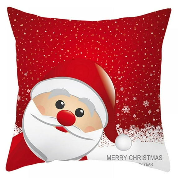 Christmas Saying Throw Pillow Cover, 18 x 18 Inch Merry Christmas Jingle Bells Cushion Case Decoration for Sofa Couch
