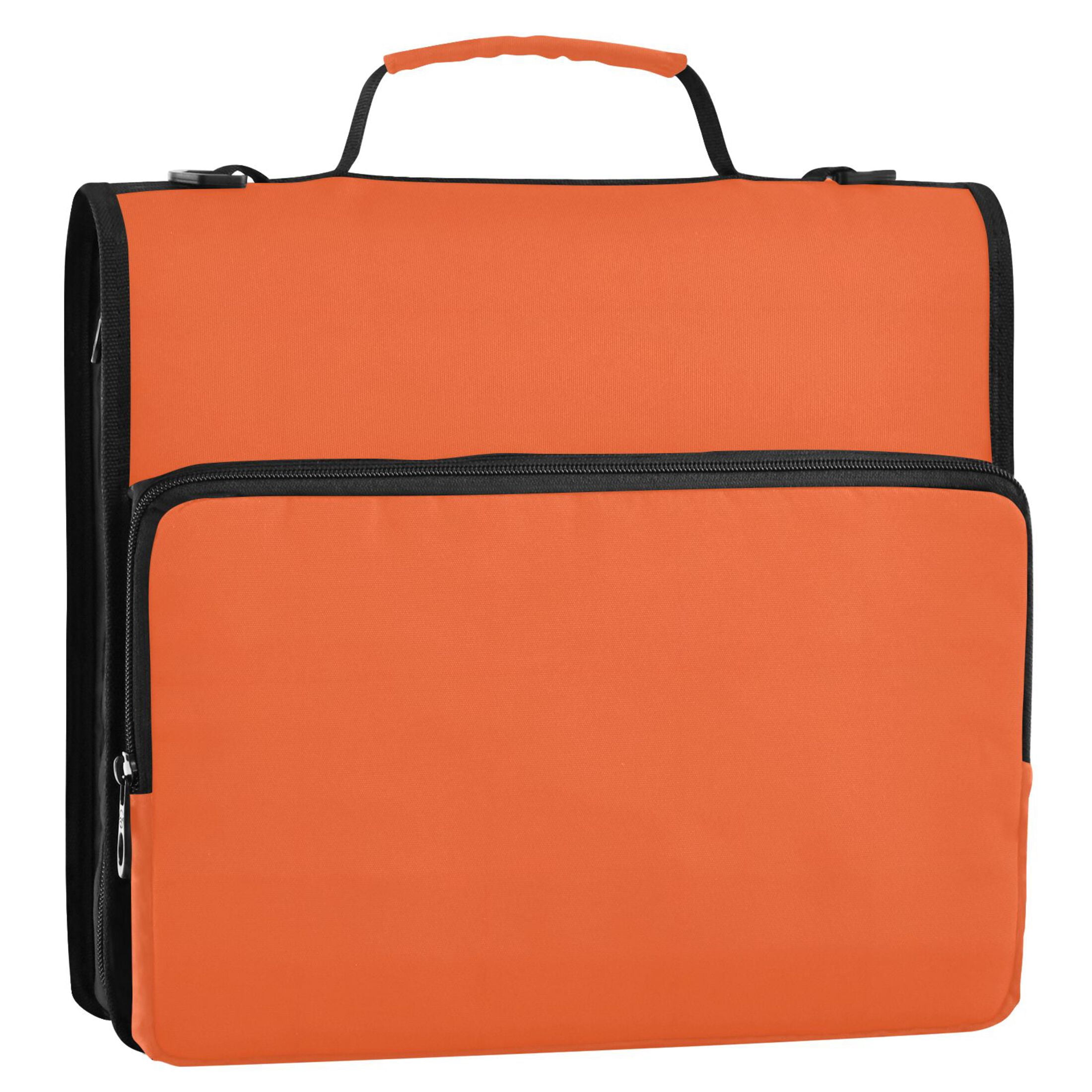 ALAZA Zipper Binder Orange Background 3 Ring Trapper Keeper File Folder Organizer Bag