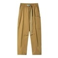 thumbnail image 1 of Puntoco Pantalones casuales largos para hombre Pantalones casuales elásticos de secado rápido con bolsillos cargo de color sólido a la moda para hombre, 1 of 4