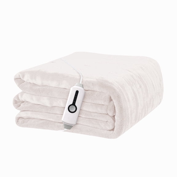 YAKEE Electric Heated Blanket 72"x84" Full Size - 4 Heat Levels, 10 Hours Auto-off, Machine Washable with Overheat Protection, White for Adults