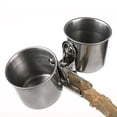 thumbnail image 5 of PUMYPOREITY Parrot Water Feeding Bird Double Cups, Stainless Steel Parrot Feeder Cup, Sided Cup with Clamp Holder Fit for Bird, Hanging Bowl Stand for Birds, 5 of 7
