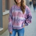 thumbnail image 3 of Juslio Womens Sweaters Pullovers Lightweight Sweaters Crew Neck Long Sleeve Knit Purple, 3 of 7