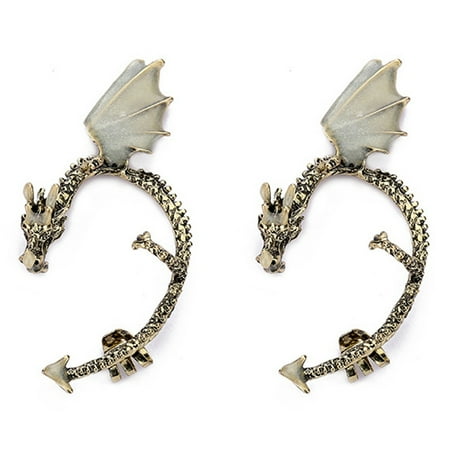 1Pc The Dragon Ear Cuff Glow In The Dark Ancient Bronze Plated Dragon Ear Clip Earrings Stud Earrings Women Men Girls Boys Gift Christmas Gift
