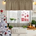 thumbnail image 5 of 2 Pack Vintage Brown Valances for Windows Bedroom Living Room Window Treatments, Farmhouse Retro Dark Solid Color Linen Texture Rod Pocket Valance Drapes Short Kitchen Curtains Over Sink 60"x18", 5 of 8