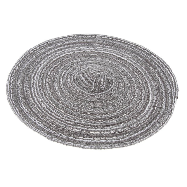 Vajilla Manteles individuales Mesa de cena Manteles individuales Ramie Knitting Pad Mat 18cm Gris Zulema Plantilla redonda