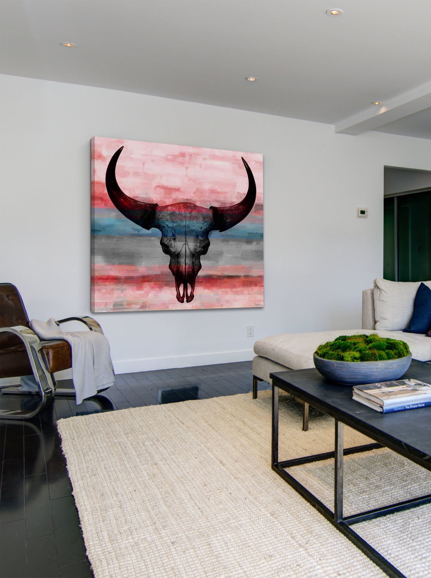Parvez Michel Inc Parvez Taj - Pastel Skull Painting Print on Canvas - Multi-color