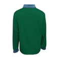 thumbnail image 4 of Dazajoo Waffle Knit Button Down Oversized Tops for Women Casual Long Sleeve Lapel Shirts with Denim Trim,Army Green,XL, 4 of 5