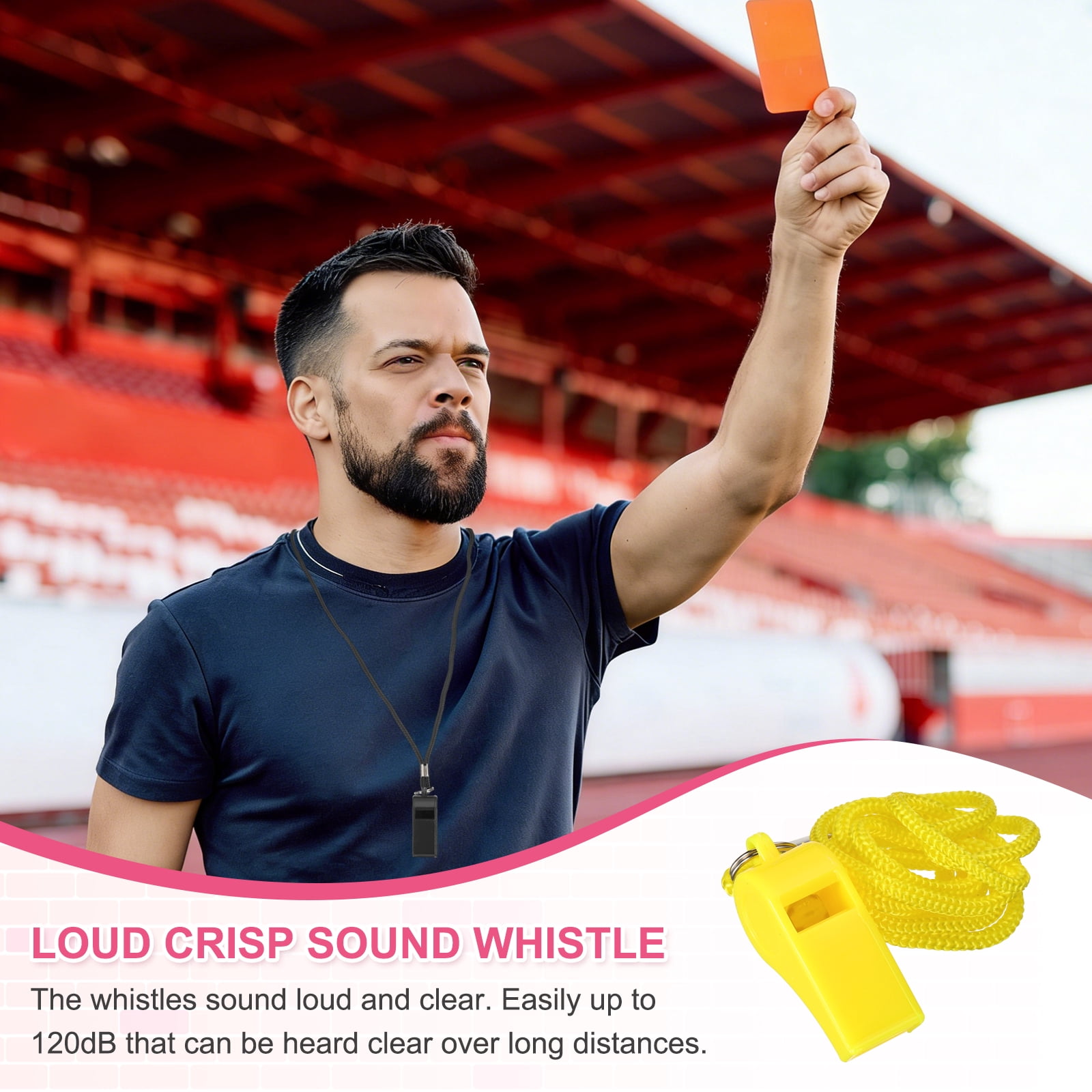 Uxcell Plastic Whistles with Lanyard, Training Sports Gather Whistles Loud Crisp Sound Colorful Bulk Whistle 36 Pcs & Yellow -Fitting for (Coaches/Referee/Outsides/Team Events)