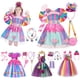 thumbnail image 2 of Disfraz de arcoíris con estampado de piruleta para niños, vestidos de princesa con diadema, ropa de fiesta de cumpleaños y Navidad, 2-10 años, 2 of 5
