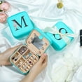 thumbnail image 5 of Travel Jewelry Box for Women Small Portable Travel Jewelry Box for Women Initial Organizer With Mirror Gifts for Girlfriend Wife Mother Daughter, 5 of 7