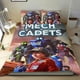 thumbnail image 1 of Cadetes Mech Conjunto de sábanas temático, trío de piezas, cómodo y amigable con la piel, diseño único, regalo de decoración para el hogar para familiares, amigos y fans,173cm *218cm, 1 of 6