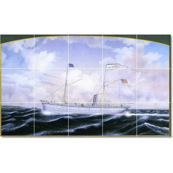 Ceramic Tile Mural-James Bard Ships Tile Mural Home Renovations Design Idea. 30" w x 18" h using (15) 6 x 6 ceramic tiles