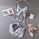thumbnail image 2 of Daeyard Sexy Lace Cami and Shorts 2 Pieces Pajama Set For Women Silk Floral Pjs Lingerie Set Satin Sleepwear Nightwear, 2 of 4