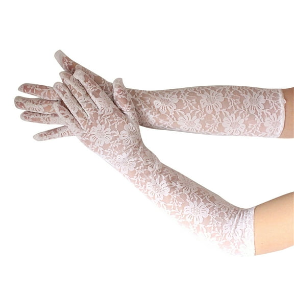 Yauxim Gloves Flower Long Gloves Bridal Gloves for Wedding Gloves Elbow Gloves For Women Prom Gloves Long Lace Gloves