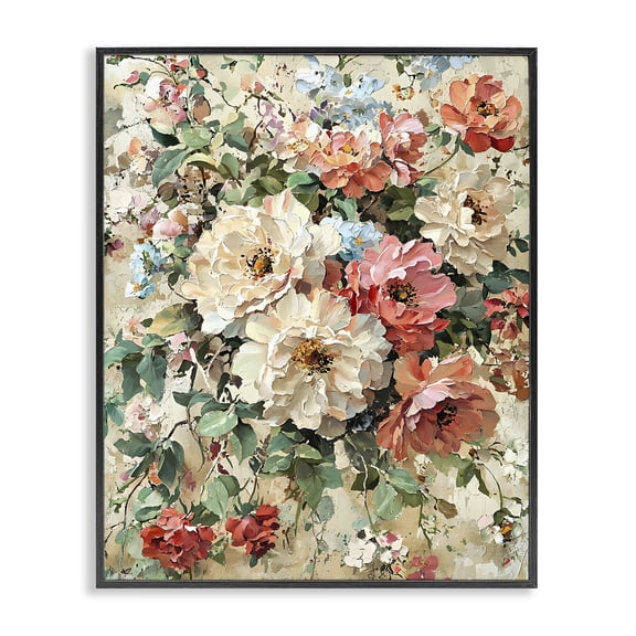 Stupell Industries Transitional Aged Abstract Flowers Black Framed Giclee Art, 11 x 14, by Franklyn Gregory