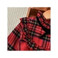 thumbnail image 5 of Seyurigaoka Little Girl’s Fashion Plaid Ruffle Round Neck Long Sleeve Jumpsuit, 5 of 8