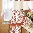 thumbnail image 4 of No Hook Shower Curtain, Burnt Orange Coastal Coral Shower Curtains for Bathroom with See Through Top Window, Summer Nautical Sea Beach Ocean Waterproof & Washable Bath Curtain Stand Up Stall 36"x72", 4 of 9