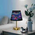 thumbnail image 6 of Tapered Desk Lamp with Antique Brass Base Table Lamps Dimmable LED Bulb Button Switch Night Light Colorful Whale Small, 6 of 8