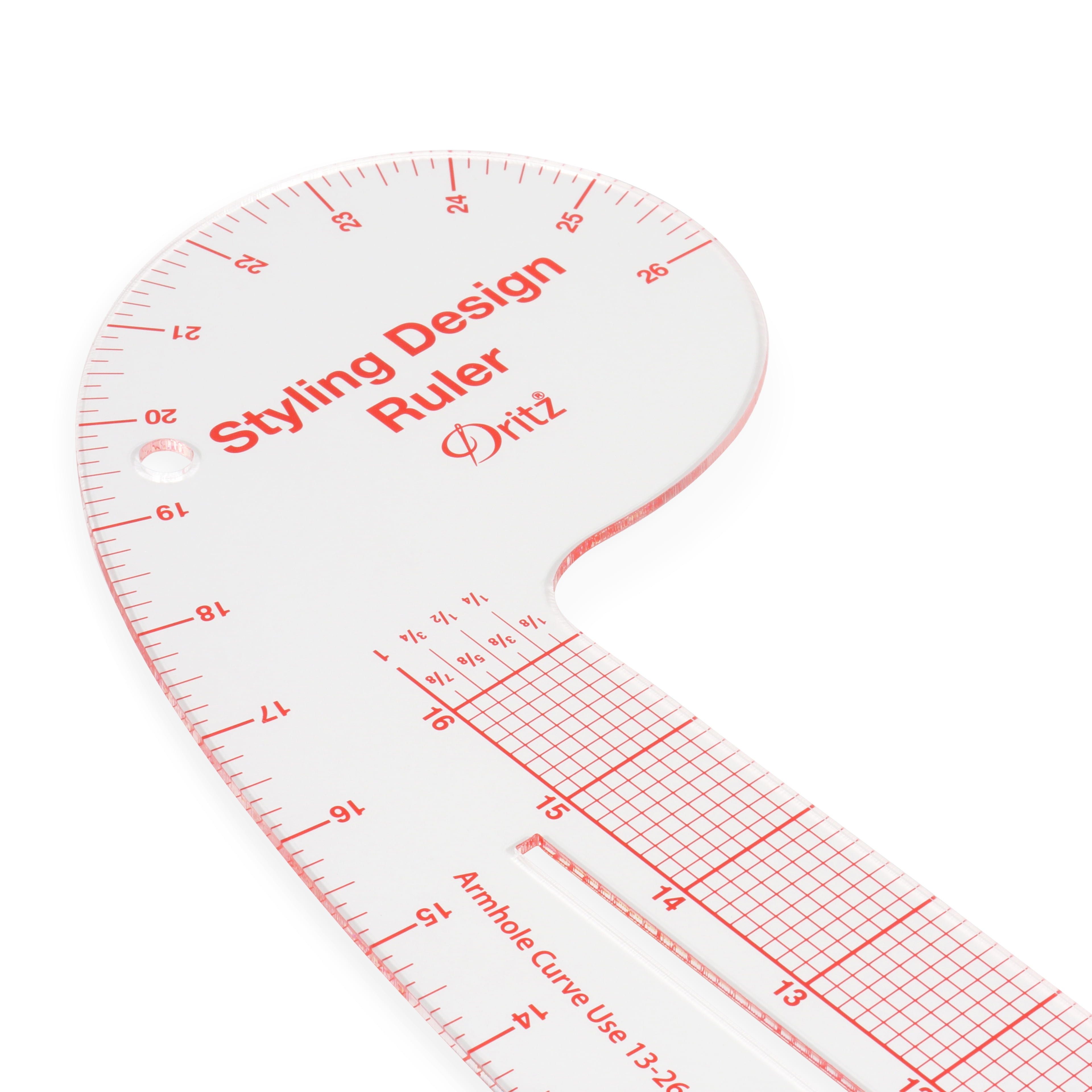 Dritz Trio with Styling Design, Curve & Hip Curve Sewing Ruler Set, Clear