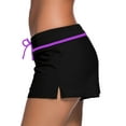 thumbnail image 2 of Bsubseach Womens Swim Shorts Solid Swimsuit Bottoms Quick Dry Swimboard Shorts Side Split with Adjustable Ties, 2 of 4