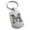 Silver, variant on Stainless Steel Letter M Initial Dotted Monogram Engraved Engraved Dog Tag Keychain Keyring