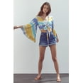 thumbnail image 6 of Bell-Sleeve Tie-Dye Crop Top with Flowy Sleeves, 6 of 9