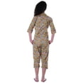 thumbnail image 4 of Moomaya Printed Cotton 3/4 Sleeve Shirt With Capri 2 Piece Nightwear Set Sleepwear For Womens, 4 of 7