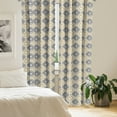 thumbnail image 3 of Ambesonne Modern Window Curtains, Square Shaped Lines, Each 28" W x 95" L, Black White Yellow, 3 of 5