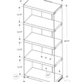 thumbnail image 3 of 5 Tier Glass and White Bookcase, Modern Display Shelf with Clear Tempered Glass, Freestanding Storage Organizer for Living Room, Office, Bedroom, 3 of 5