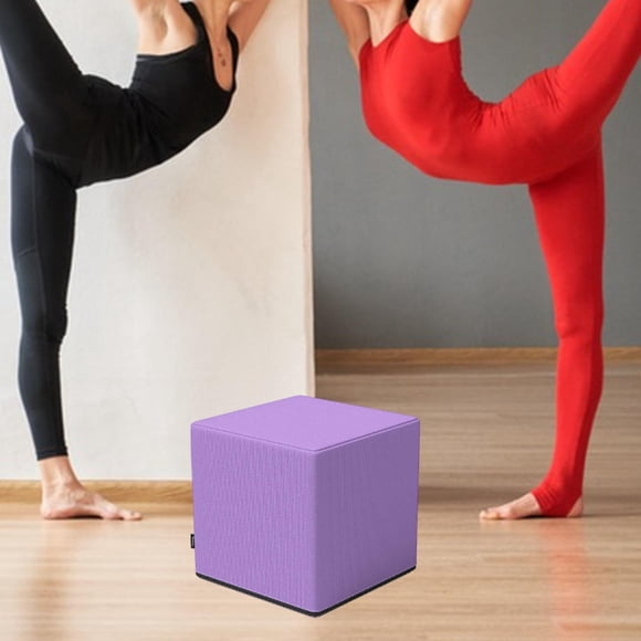 Taburete de cubo de bloques de para estirar el portátil práctico de de apoyo cuadrado de ejercicio para el gimnasio de Pilates Home Púrpura