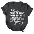 thumbnail image 1 of B91xZ Blouse de Mode Grande Taille pour les Femmes à Manches Courtes Col Rond T-Shirt, Gris Foncé M, 1 of 5