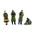 thumbnail image 1 of 4x 1/64 figura modelo de resina con abrigo verde Diorama figuritas de acción modelo trenes figuras de personas modelo de personas pequeñas para, 1 of 9