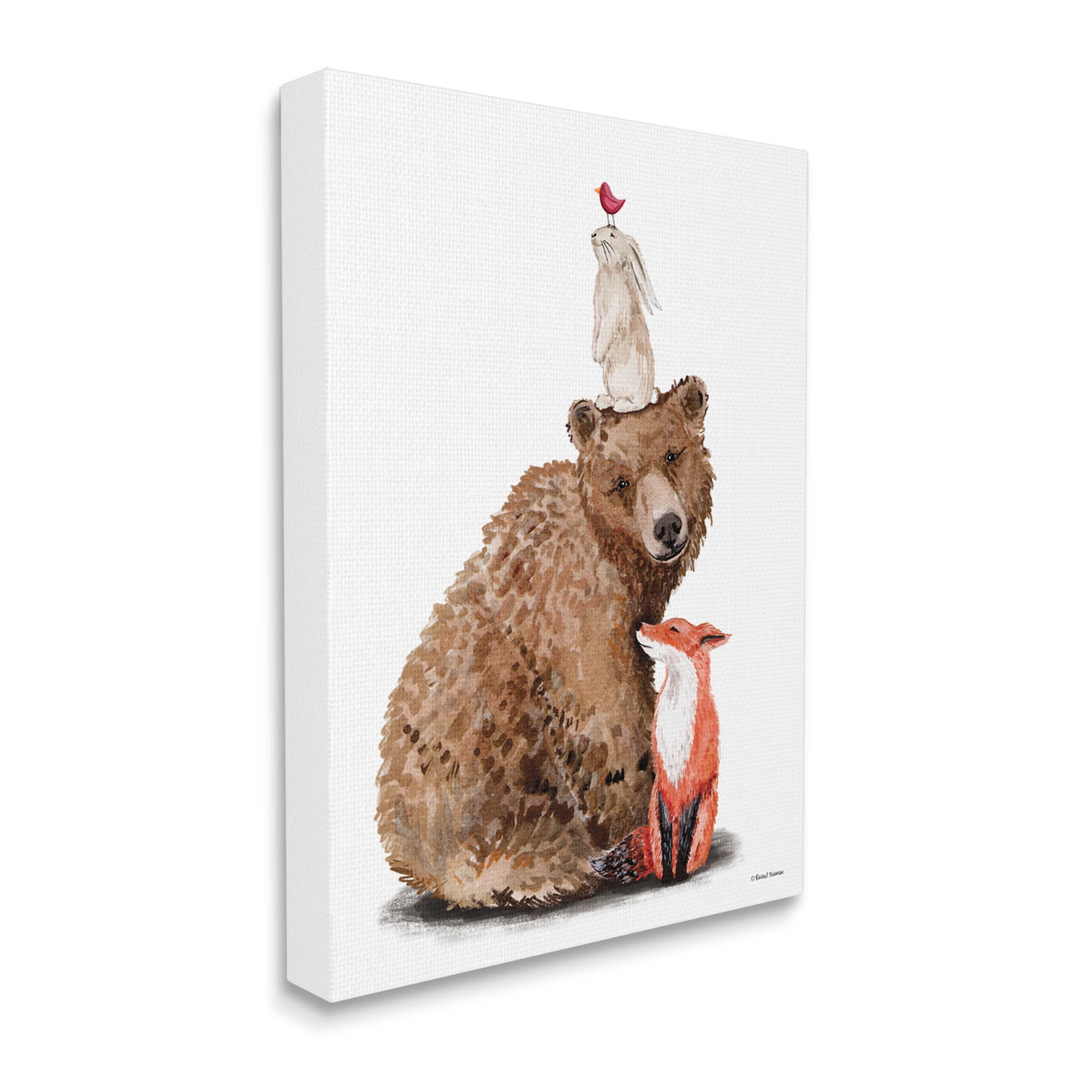 Stupell Industries Woodland Creatures Nature Animals Graphic Art Gallery Wrapped Canvas Print Wall Art, Design by Rachel Nieman