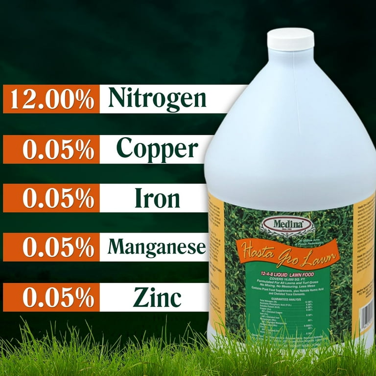 Medina 1 Gal. HastaGro 12-4-8 Liquid Lawn Food Plus Medina 1 Gal. HastaGro 12-4-8 Liquid Lawn Food Plus