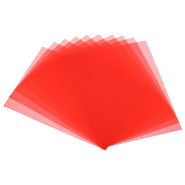 Uxcell 7.87 x 5.7 Inch Shrink Plastic Sheets, 10 Pack Printable Sanded Blank Shrink DIY Craft Film Paper, Clear Red