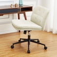 thumbnail image 2 of Silla de Escritorio sin Brazos Cruzados con Asiento Ancho + Altura Ajustable, Silla de Oficina Giratoria 360° con Ruedas para Máxima Comodidad, 2 of 36