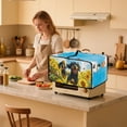 thumbnail image 3 of Renewold Small Appliance Cover for Toaster Oven with Accessory Pockets Stain-Resistant Dust-Proof Microwave Oven Small Appliance Cover Case, 20.5 x 16.5 x 10 Inches, Dachshund Sunflower, 3 of 7