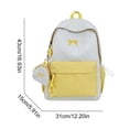 thumbnail image 2 of Bow Embroidery School Backpack, Star Print Backpack with Mini Pendant Bag, Lightweight Loptop Backpack for Travel Shopping (Yellow), 2 of 9