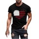 thumbnail image 1 of Mens Casual Manga Corta Botón Abajo Camisetas Estados Unidos Bandera Impresión Cuello Redondo Suéter Camiseta, Poliéster Casual Uso Diario para Hombres, 1 of 5