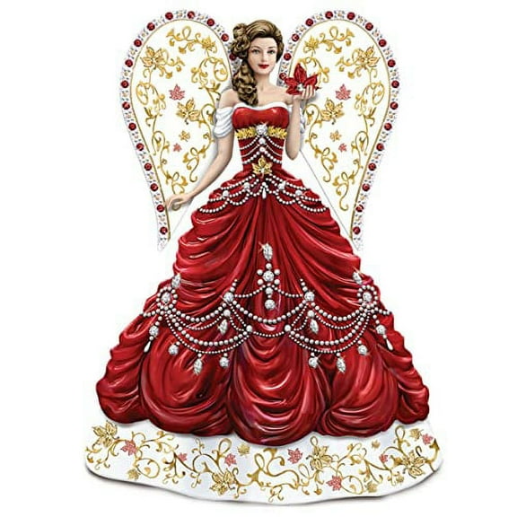 The Bradford Exchange Beautiful Blessings Guardian Angel Figurine Fully Sculpted and Hand Painted Adorned with 90  Sparkling Swarovski Crystals 9-inches