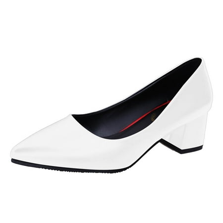 

Women S Middle Heels Spring And Summer Shallow Mouth Shoes Women S Fashion Casual Mid-Heel Pointed Toe Shoes Womens Shoes Pu 39