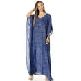 thumbnail image 5 of Sakkas Catia Women's Boho Casual Long Maxi Caftan Dress Kaftan Cover-up LougeWear - 24-Navy - One Size, 5 of 5
