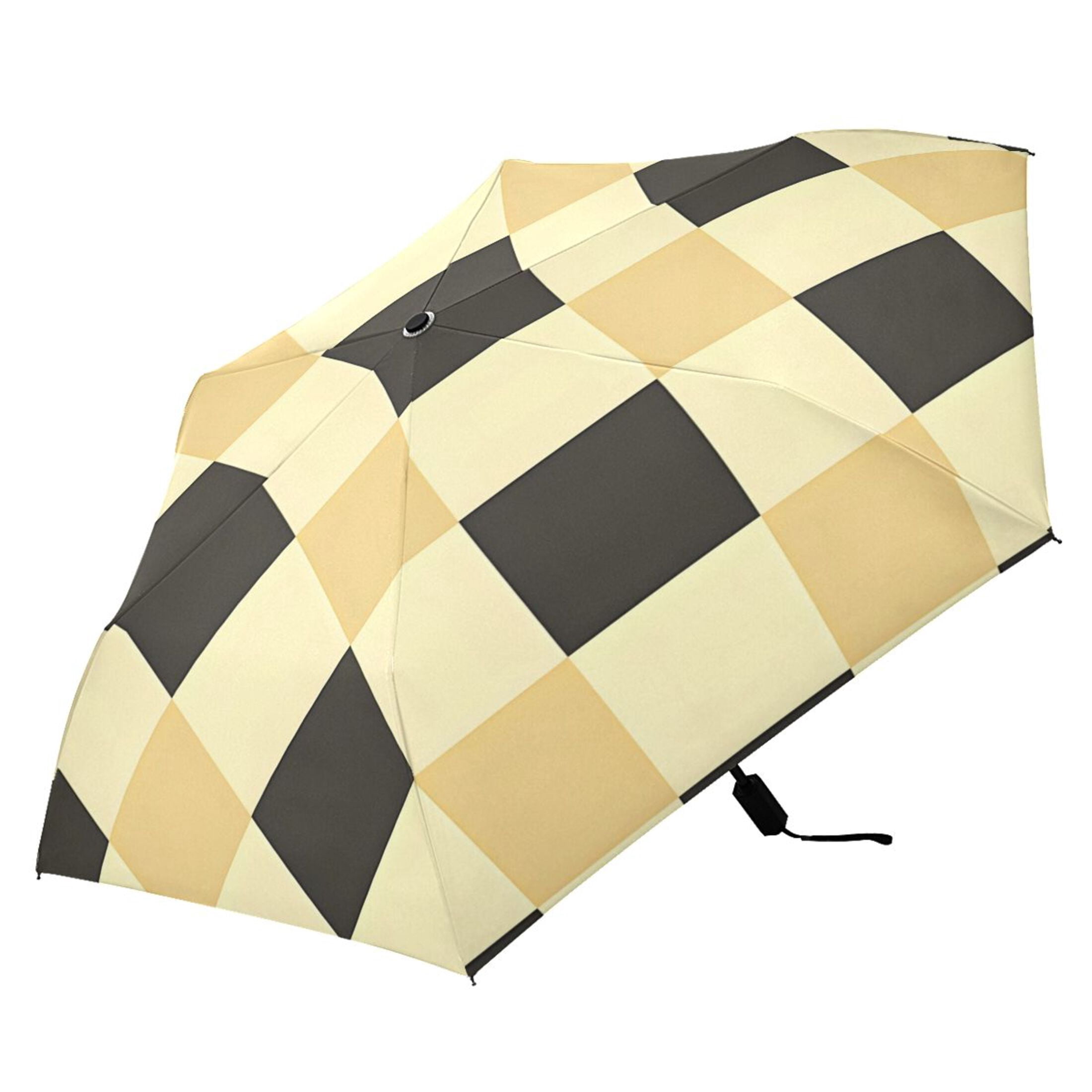 ALAZA Checkered Plaid-a7 UPF 50+ Compact Folding Umbrella for Rain Travel Umbrella Packable