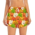 thumbnail image 2 of KLL Cartoon Pumpkins Pattern Shorts Women,Athletic Shorts High Waisted Running Shorts Pocket Sporty Short Gym Elastic Workout Shorts-Small, 2 of 7