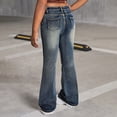thumbnail image 3 of Dpytoraw Teen Girls Fashion Stretch Flare Denim Jeans, Stylish Casual Pants with Comfort Fit for Daily Wear Blue Size 8-9 Years, 3 of 6