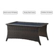 thumbnail image 3 of Gymojoy Patio Wicker Rattan Coffee Table Glass Top Rattan Table, 3 of 5